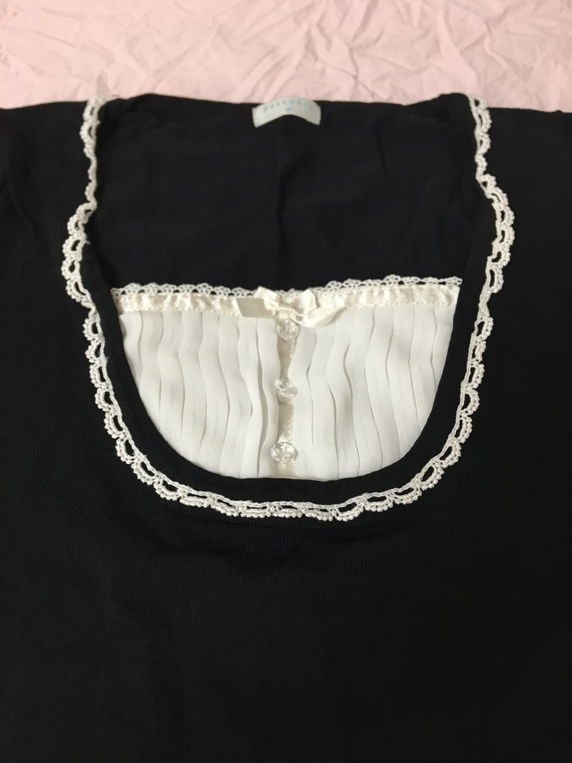 블랙 레이스 반팔 탑 히메갸루 로맨틱갸루 리즈리사 트랄라라 디어리 잉그니 상품이미지2