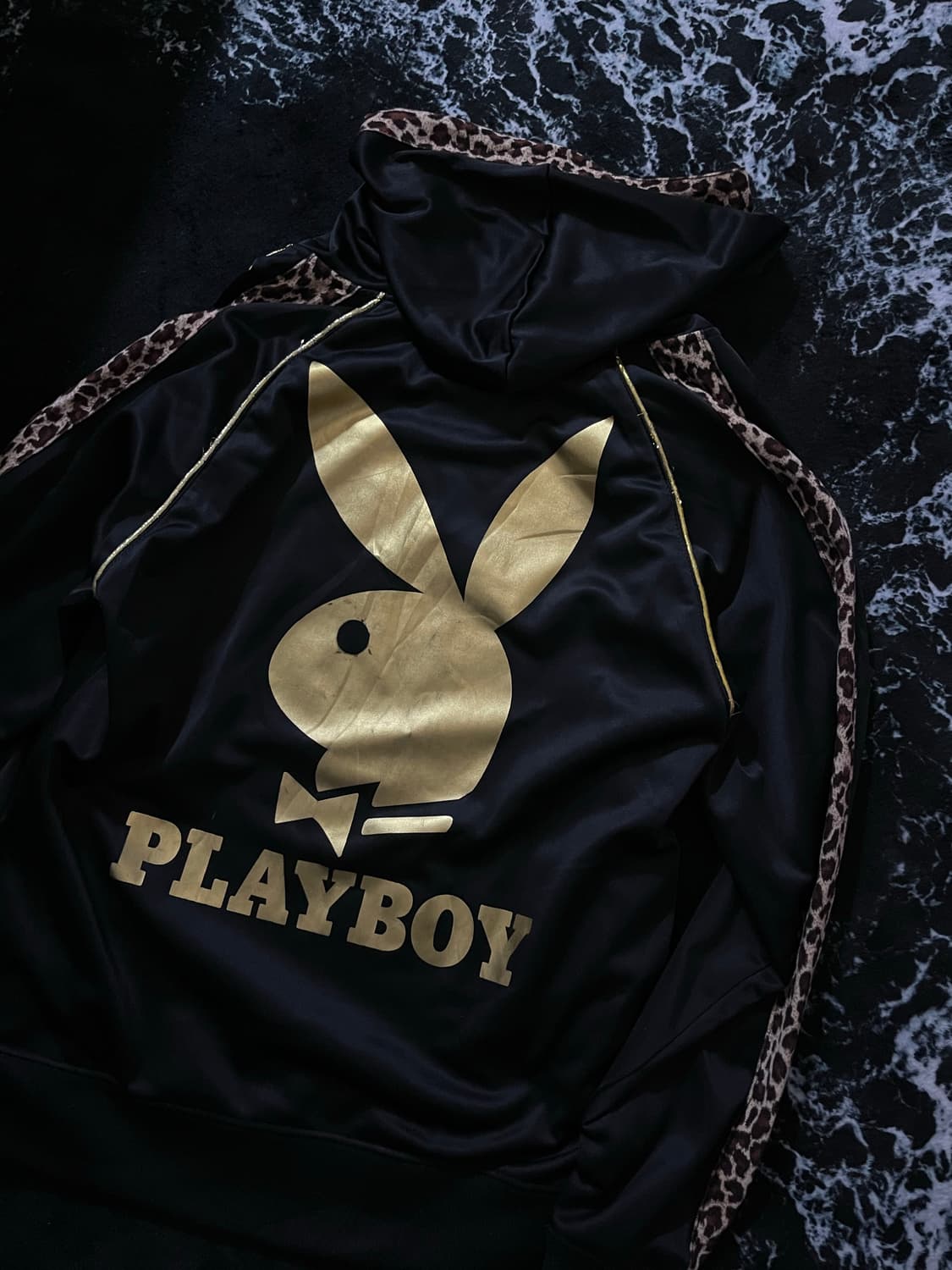 (유일매물)플레이보이 레오파드 빅로고 후드집업 상품이미지1
