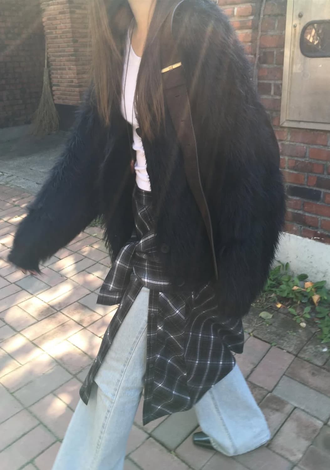 (미개봉 새상품) 노프 nof 브러쉬 퍼 가디건 (블랙) 상품이미지2