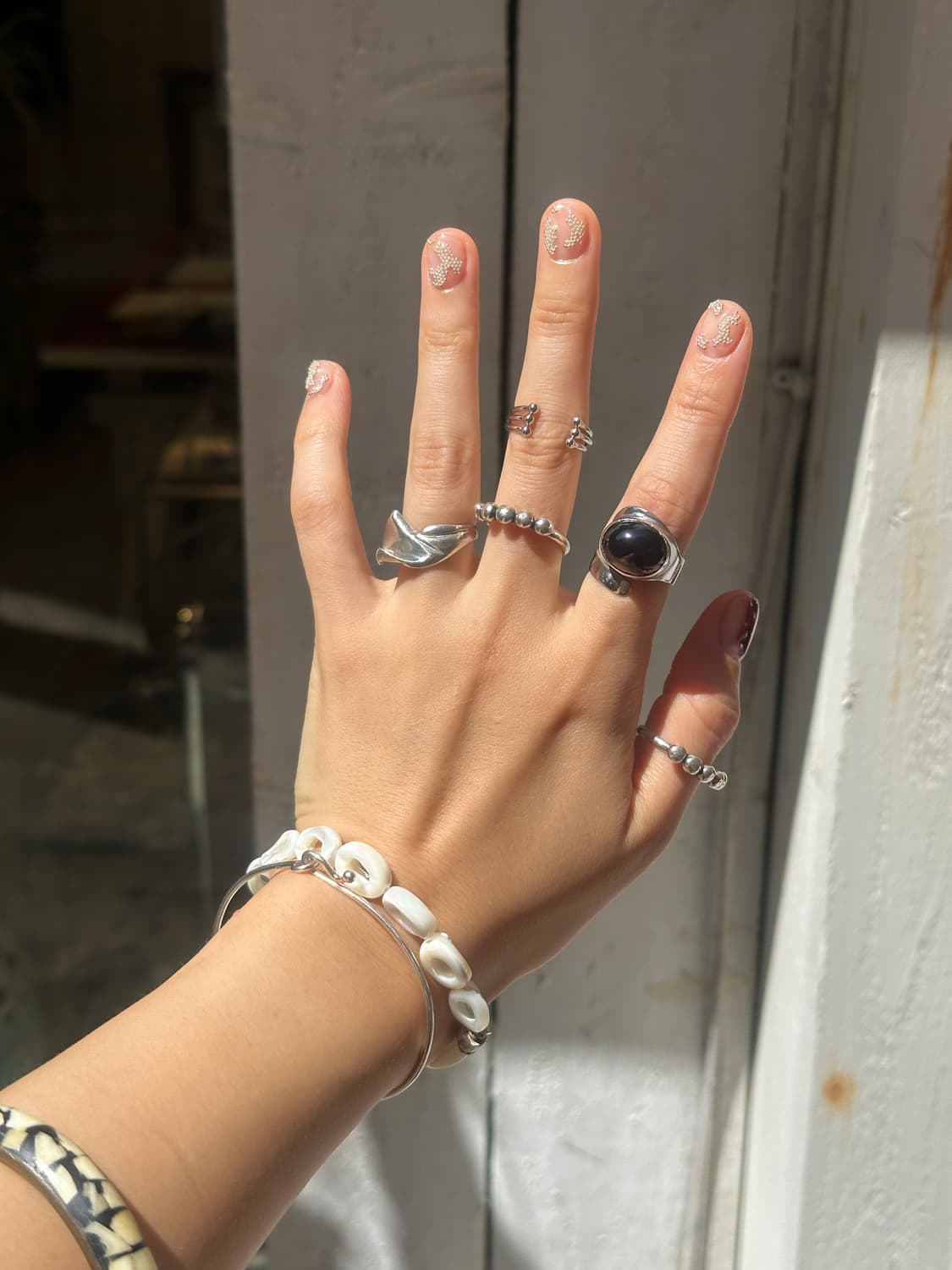 Vintage onyx 925silver ring🐧🐦‍🔥🦚 상품이미지4