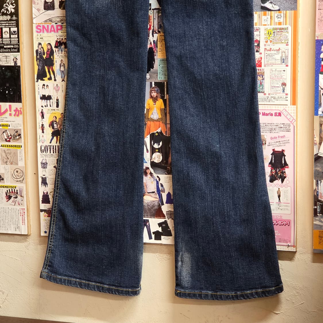 빈티지 자수 워싱 로우라이즈 부츠컷 팬츠 상품이미지4