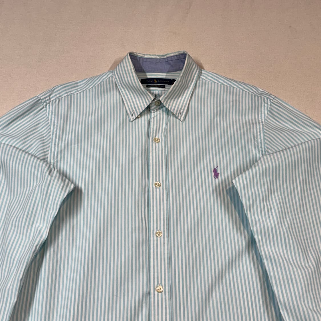 L) 폴로 랄프로렌 클래식핏 하늘색 스트라이프 포플린 셔츠 상품이미지3