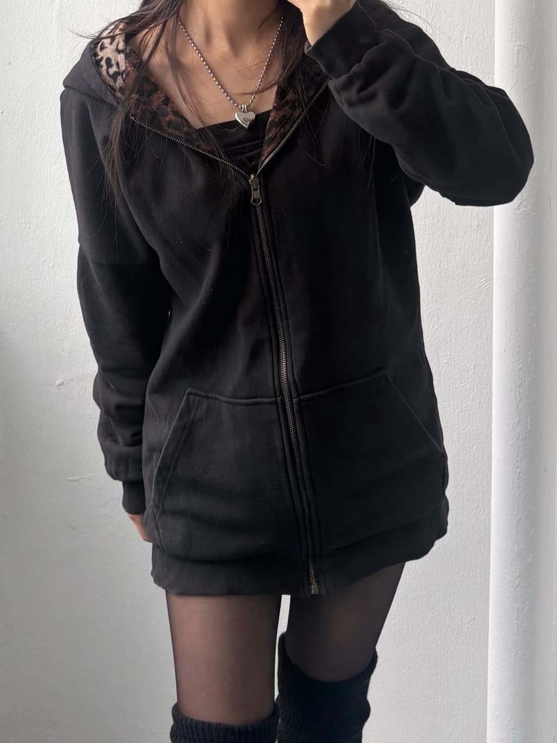 Vintage Leopard Reversible Hood Zip-Up 상품이미지4