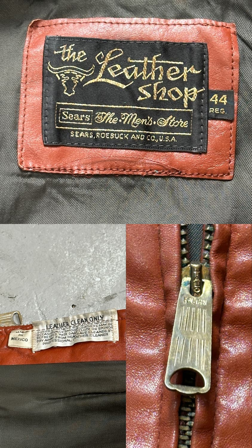 80's 빈티지 오렌지 레더 크롭 자켓 빈티지 가죽자켓 상품이미지8