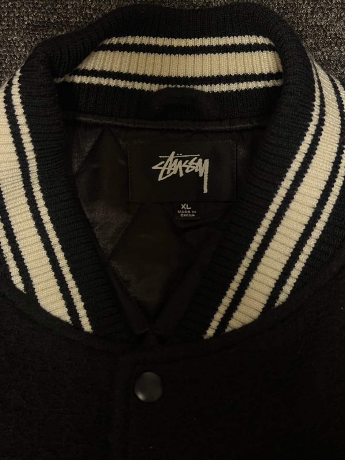 [XL] 스투시 카센티노 울 바시티 자켓 블랙 상품이미지3