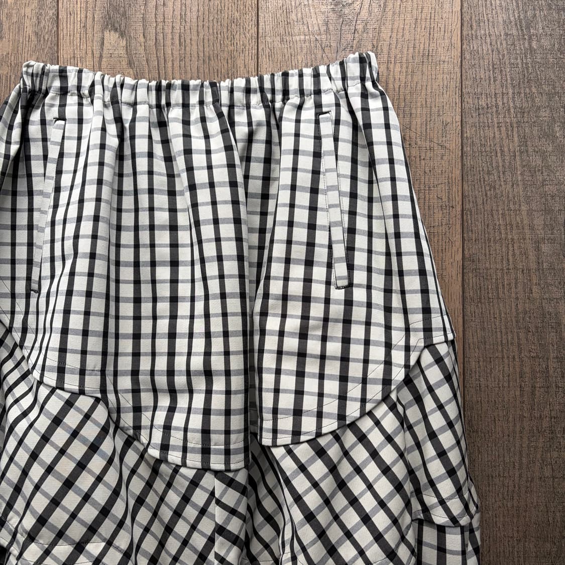 Layered Gingham Check Volume Skirt 상품이미지3