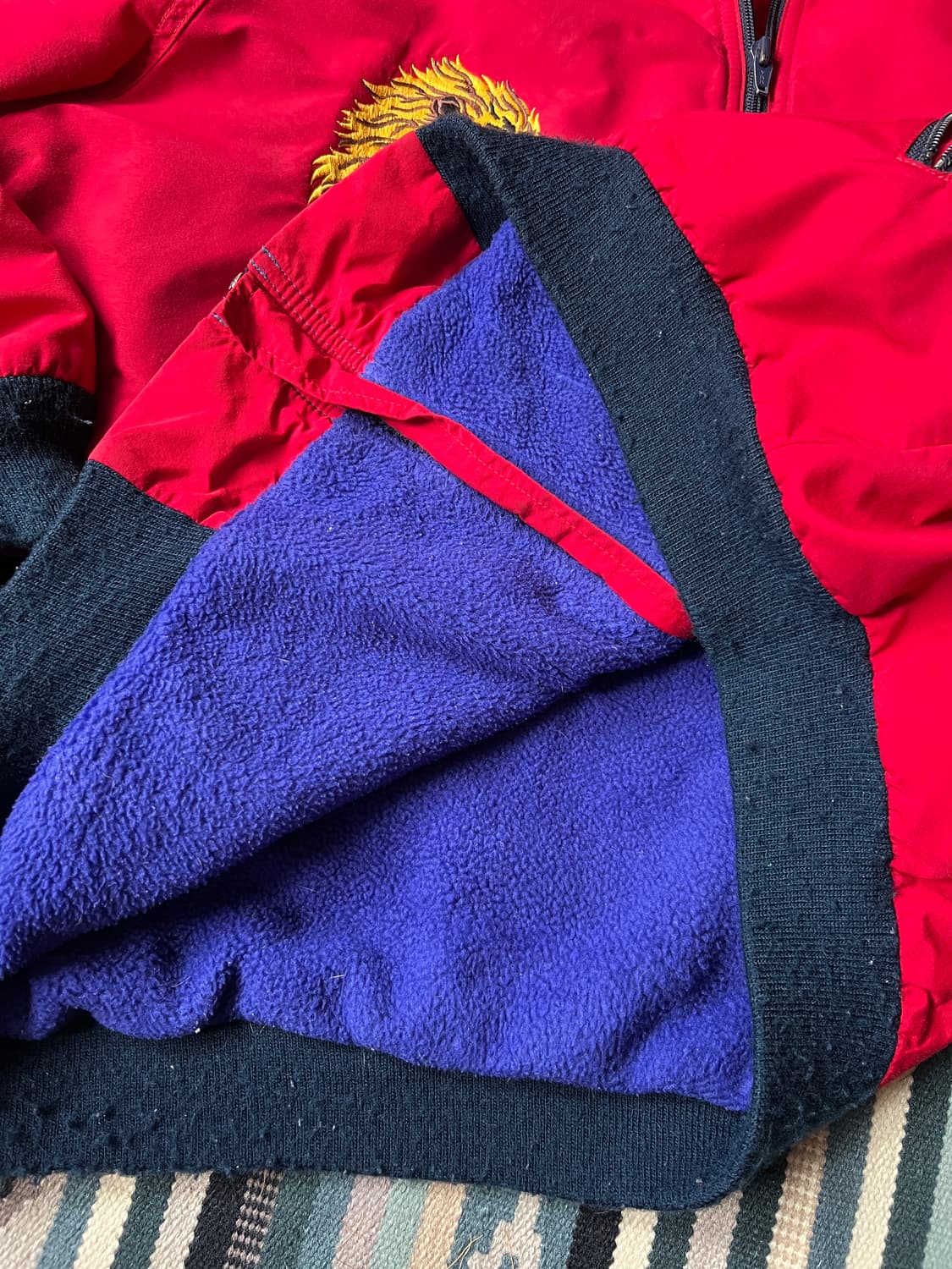 [XL]90's 엘엘빈 USA 코넬 유니버시티 플리스 웜업 자켓 상품이미지7