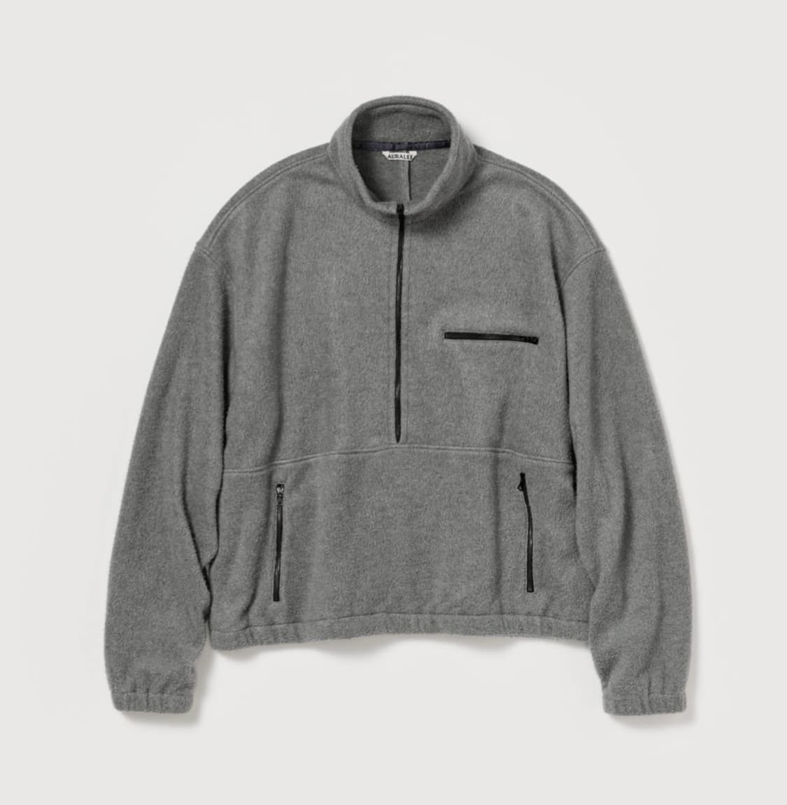 25FW 오라리 실크 후리스 하프 집업 그레이 상품이미지1