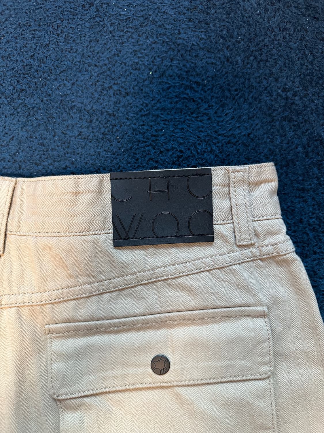 조우-HERRINGBONE BERMUDA PANTS-BEIGE(M) 상품이미지3