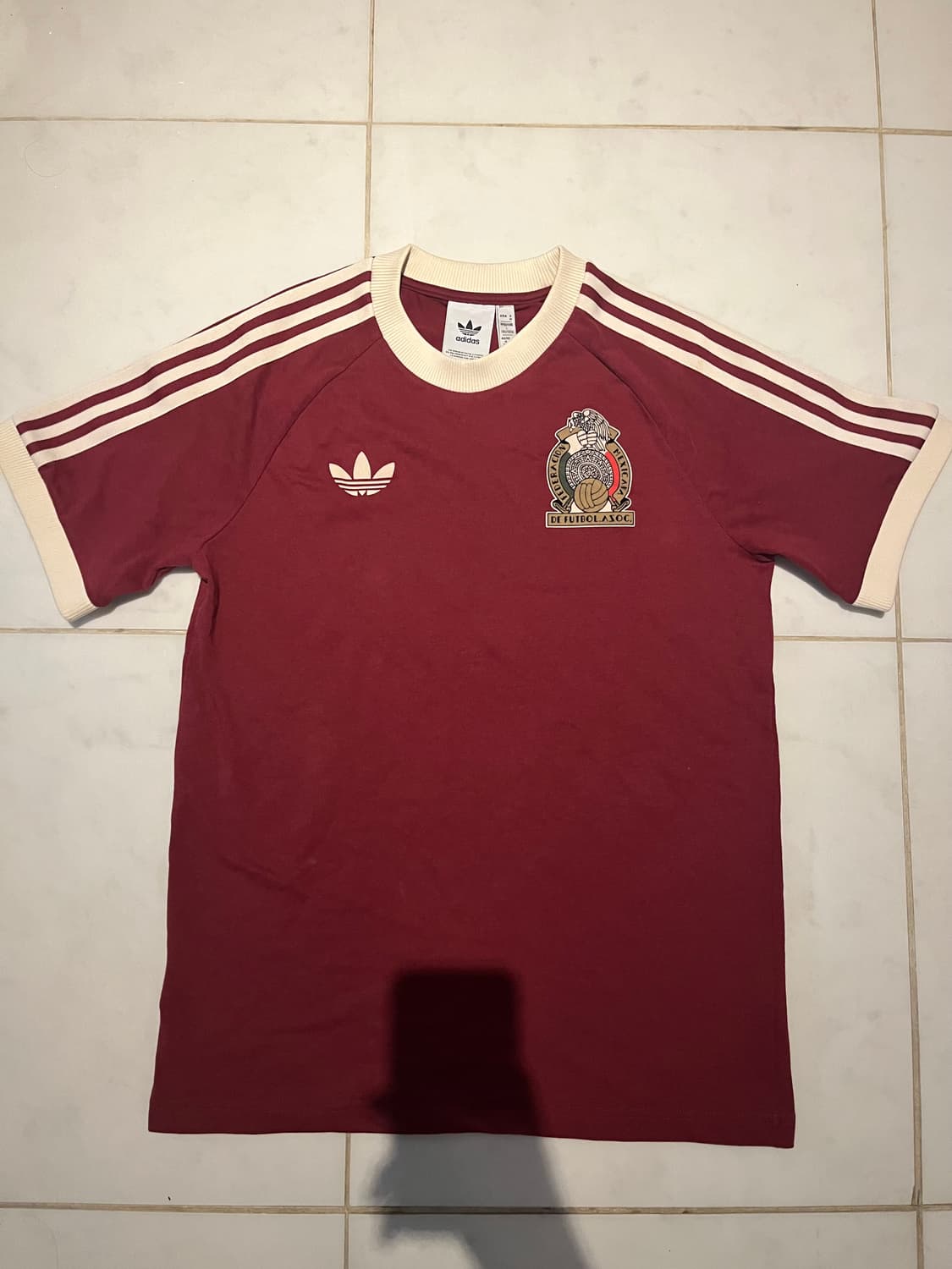 아디다스 멕시코 아디컬러 3S 티셔츠 마룬 KR L(100) 정품 레트로 상품이미지1
