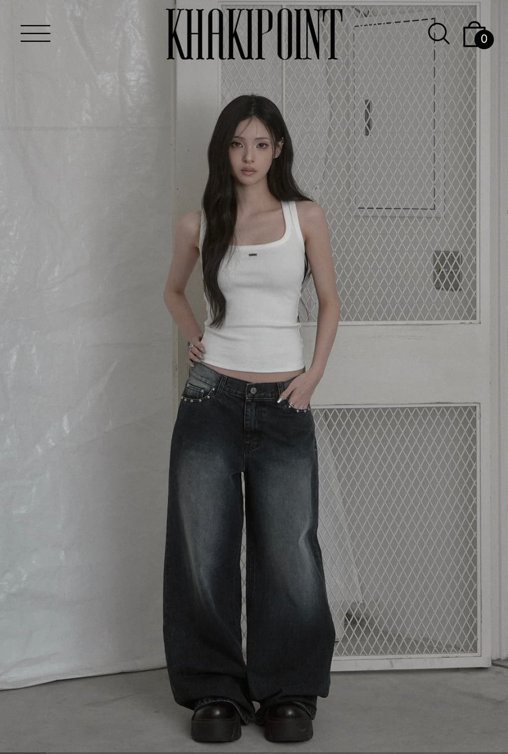 카키포인트 khakipoint Stud Wide Denim 상품이미지1