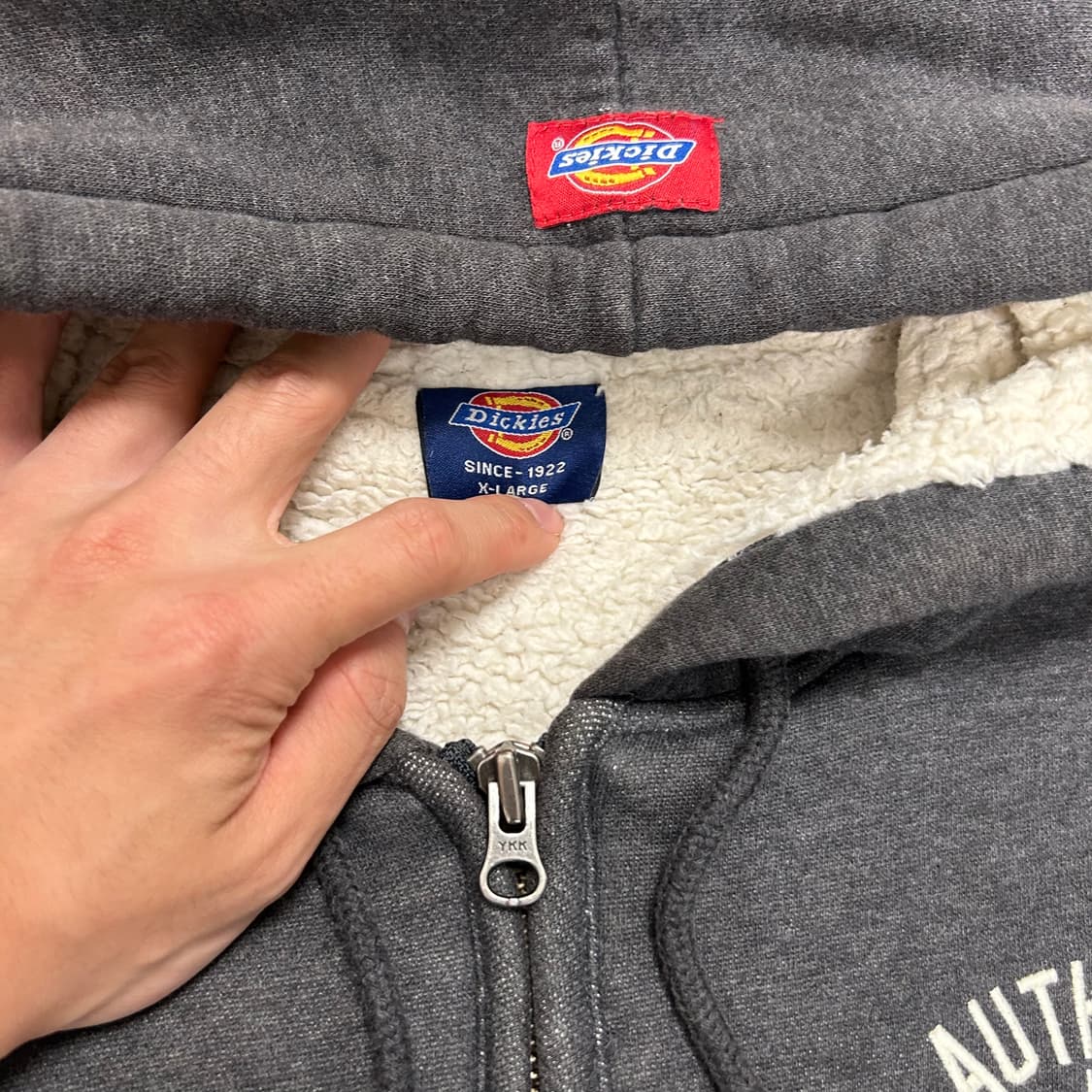 Dickies charcoal fleece hood zip-up 상품이미지6