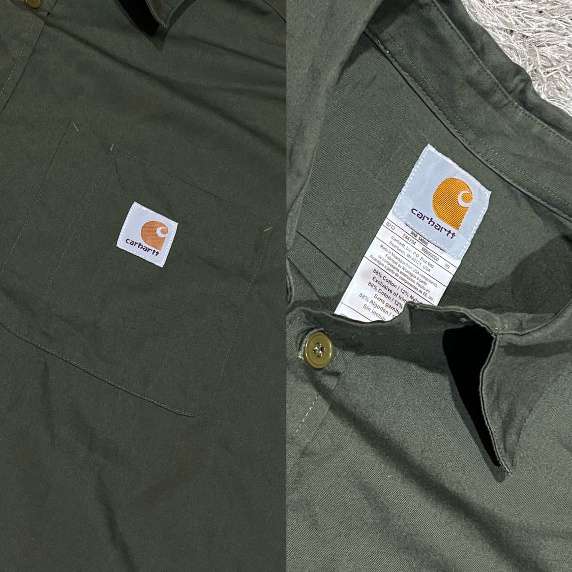 칼하트 그린 카키 셔츠 상품이미지5