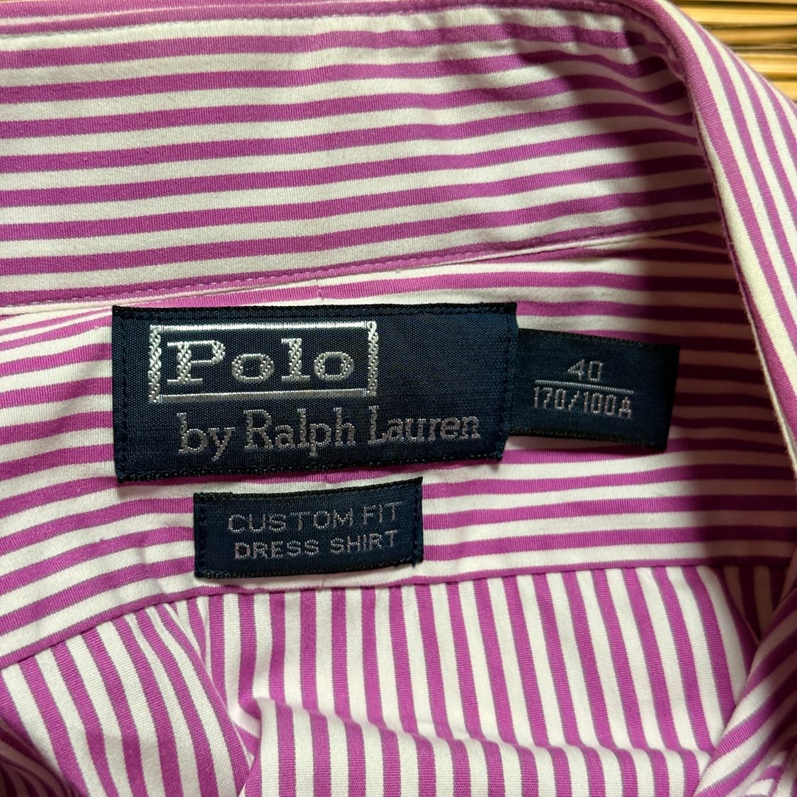 폴로 퍼플 스트라이프 패턴 셔츠 40 m 상품이미지6