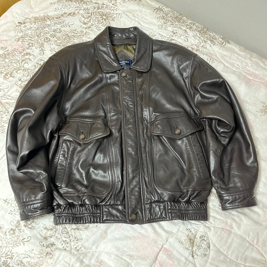 입생로랑 A2 브라운 가죽자켓 상품이미지1