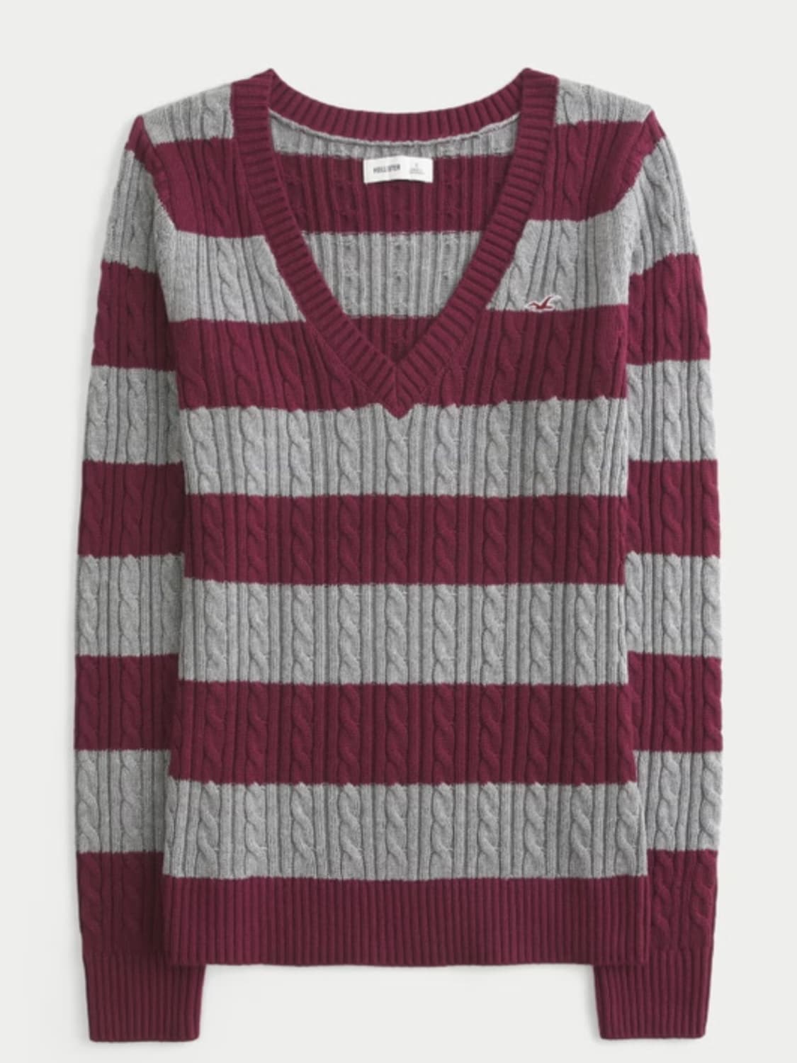 홀리스터 케이블 니트 아이콘 브이넥 스웨터 상품이미지2