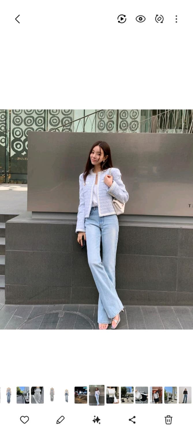 칙스라벨 셀레나 트위드 자켓(스카이블루)S 상품이미지6