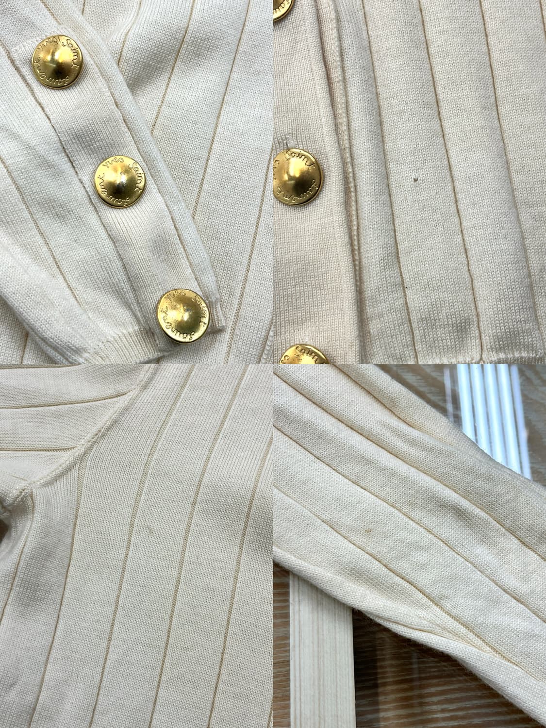 입생로랑 골드 플레이트 버튼 가디건 상품이미지9