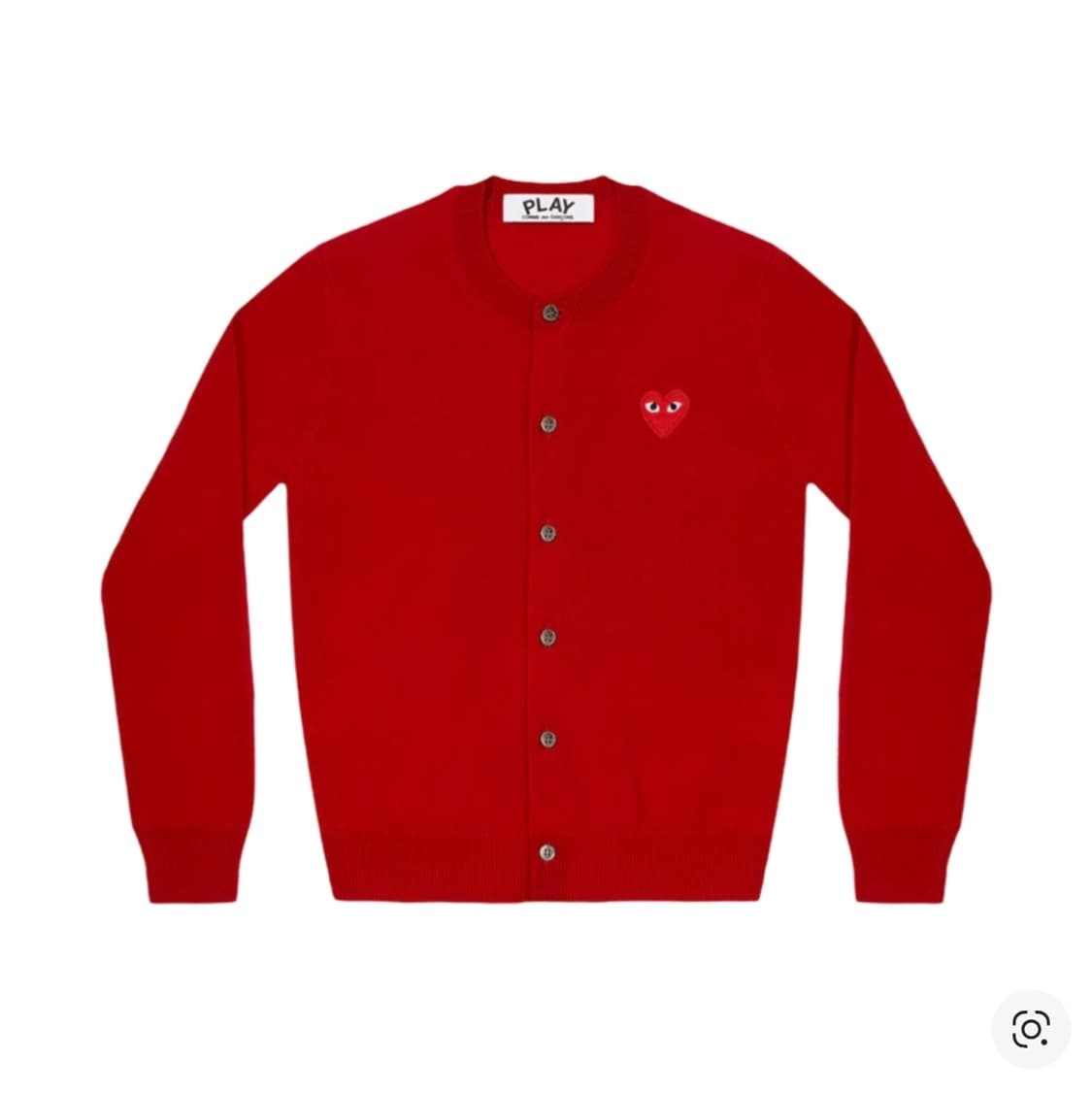플레이 꼼데가르송 라운드 넥 가디건 레드 상품이미지1