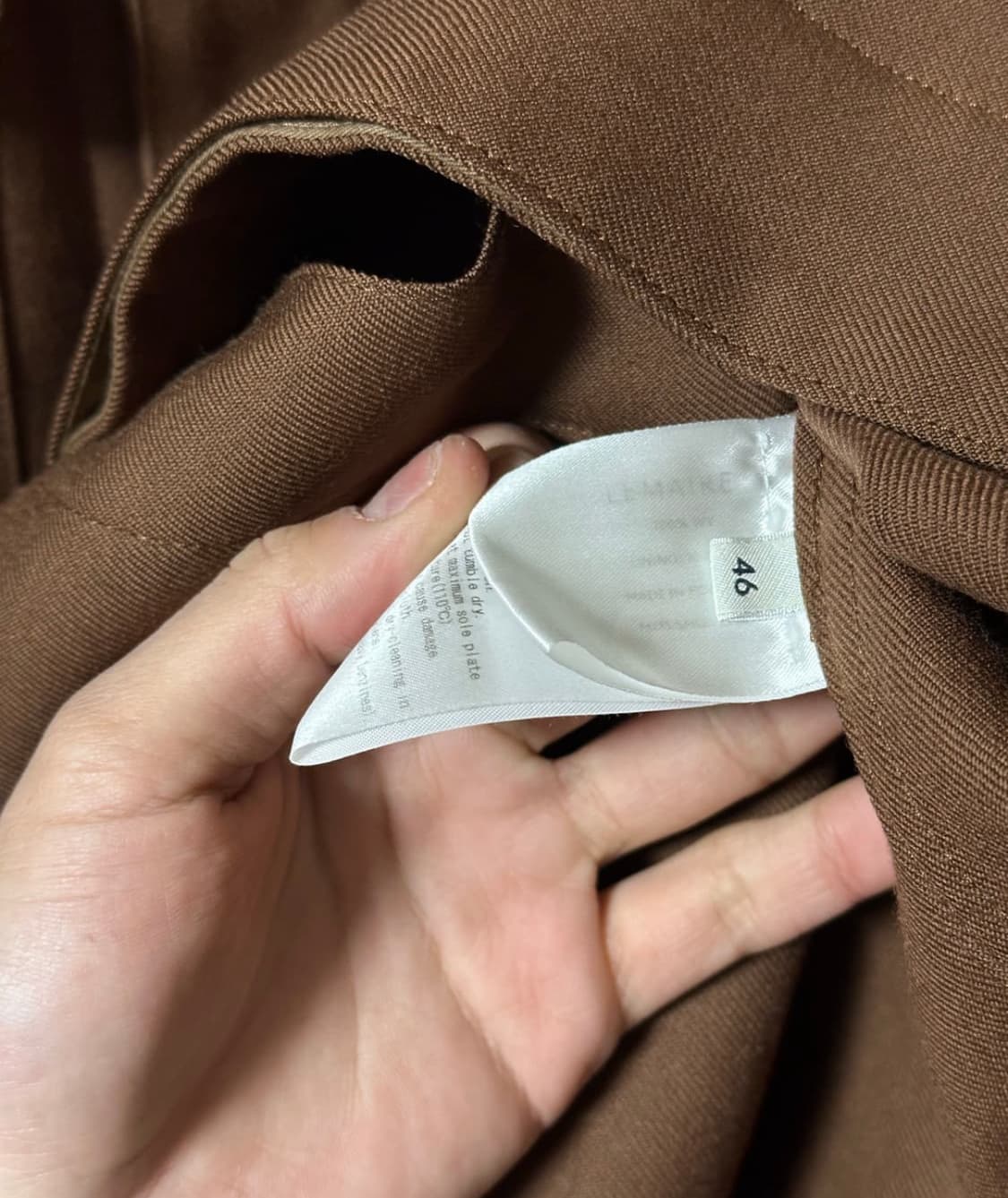 르메르 개버딘 히든버튼 투포켓 자켓 브라운 46 상품이미지5