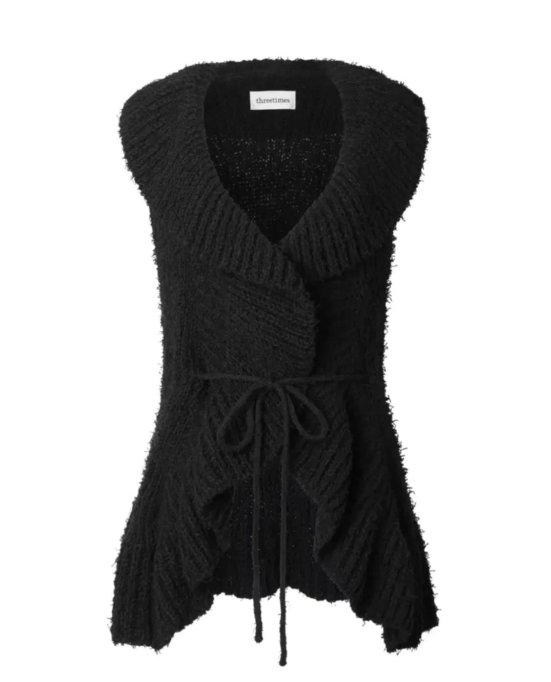 쓰리타임즈 러플 베스트 블랙 새상품 상품이미지1