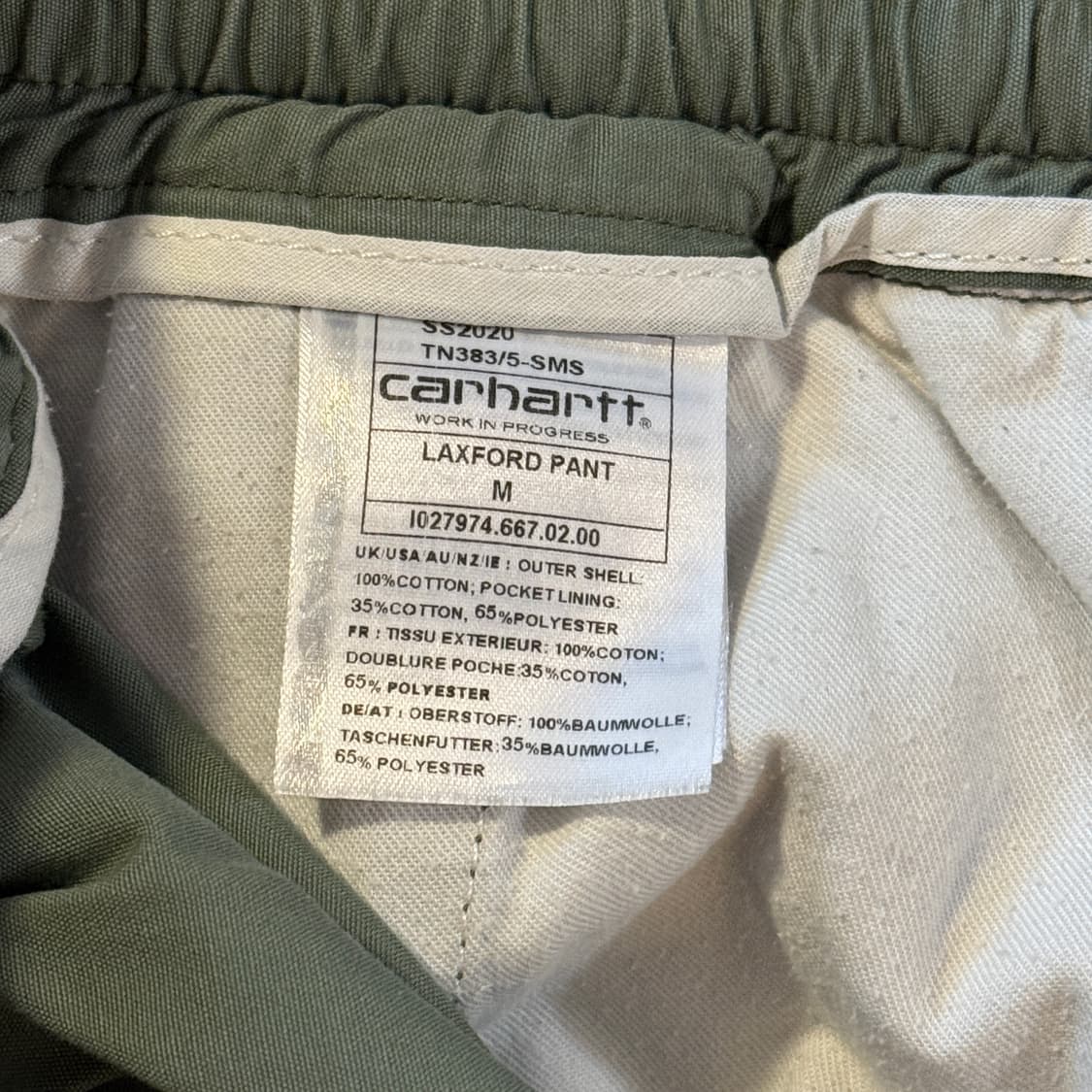 칼하트 WIP LAXFORD 카고 팬츠 M 카키 상품이미지5