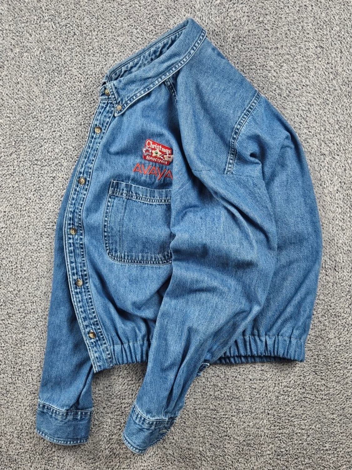 SWINGSTER 크롭 밴딩 커스텀 데님 셔츠 ( XL ) / 11638 상품이미지3