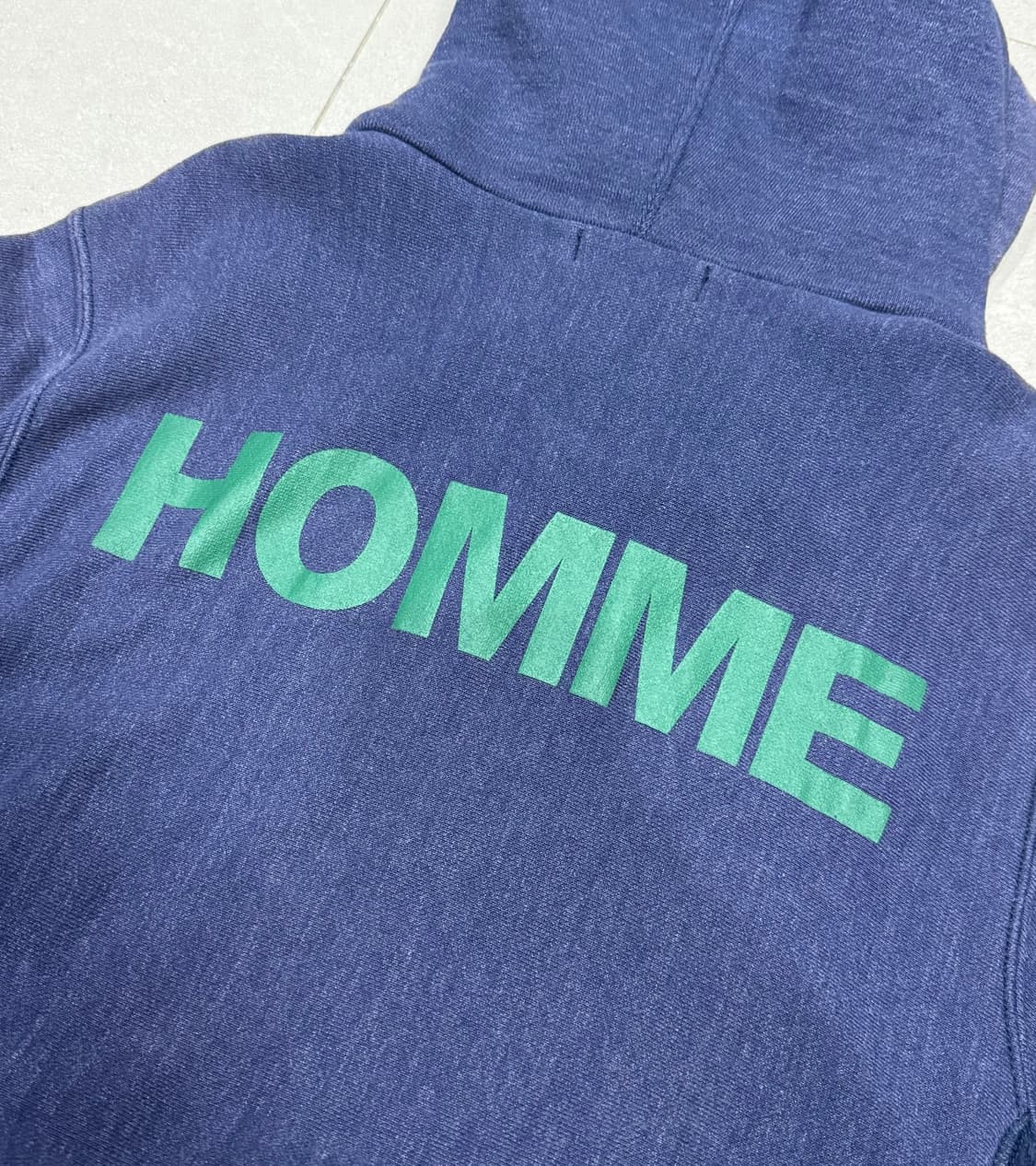 2014 꼼데가르송 백 프린팅 이중 소재 결합 후드티 스웨터 상품이미지3