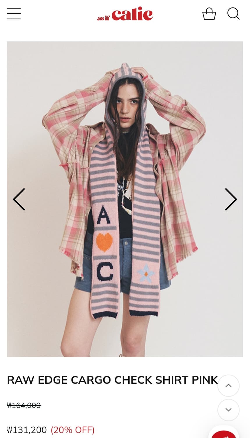 택포🎁새상품 체크 남방 애즈이프캘리 박시 셔츠 루즈 asif-calie 상품이미지1