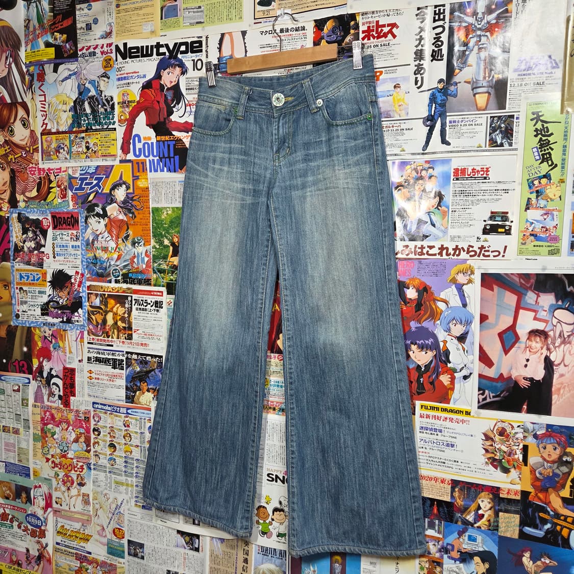 연청 워싱 와이드 부츠컷 데님 팬츠 상품이미지4