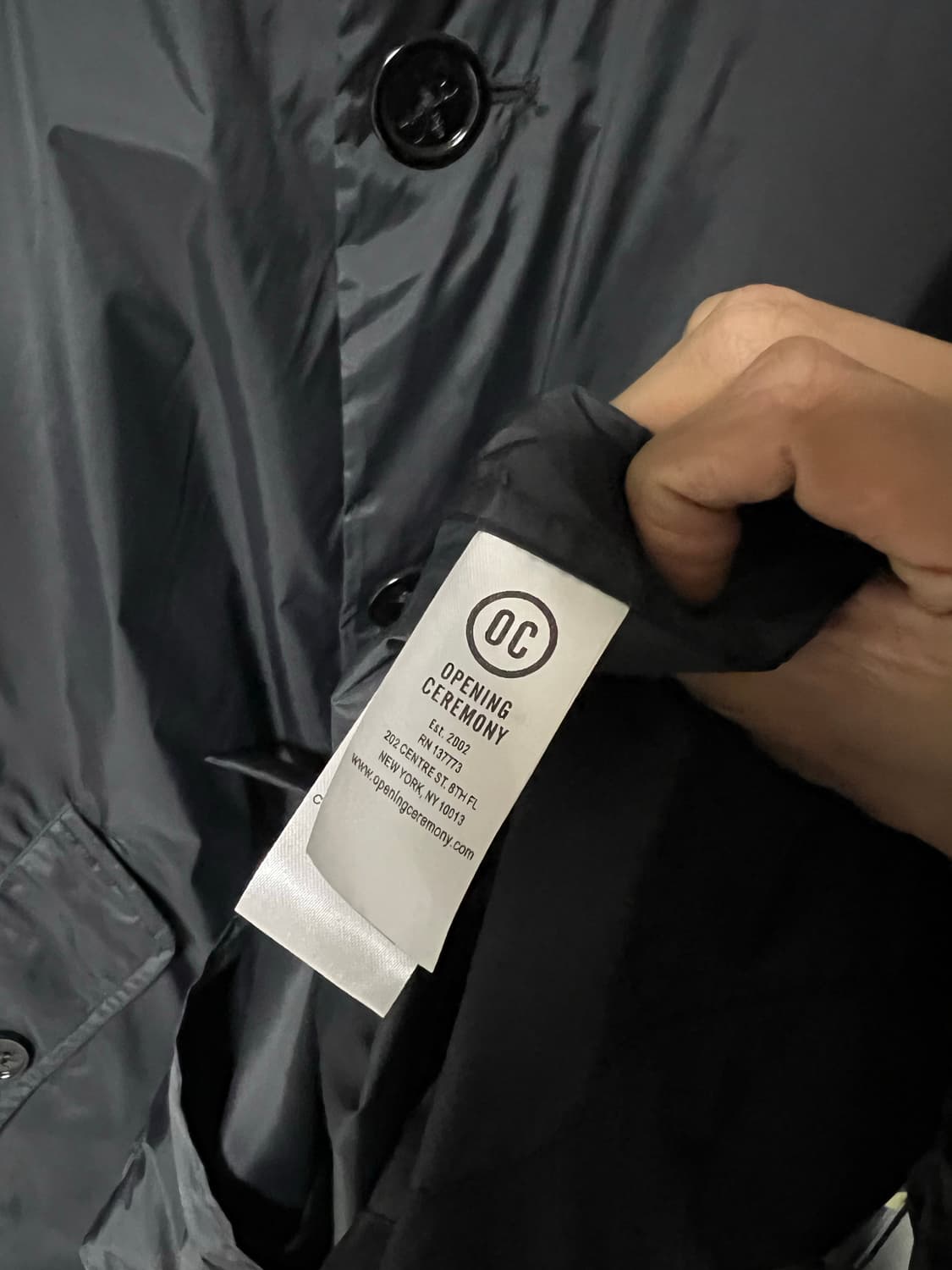 오프닝세레모니 nylon box logo trench coat/L 상품이미지8