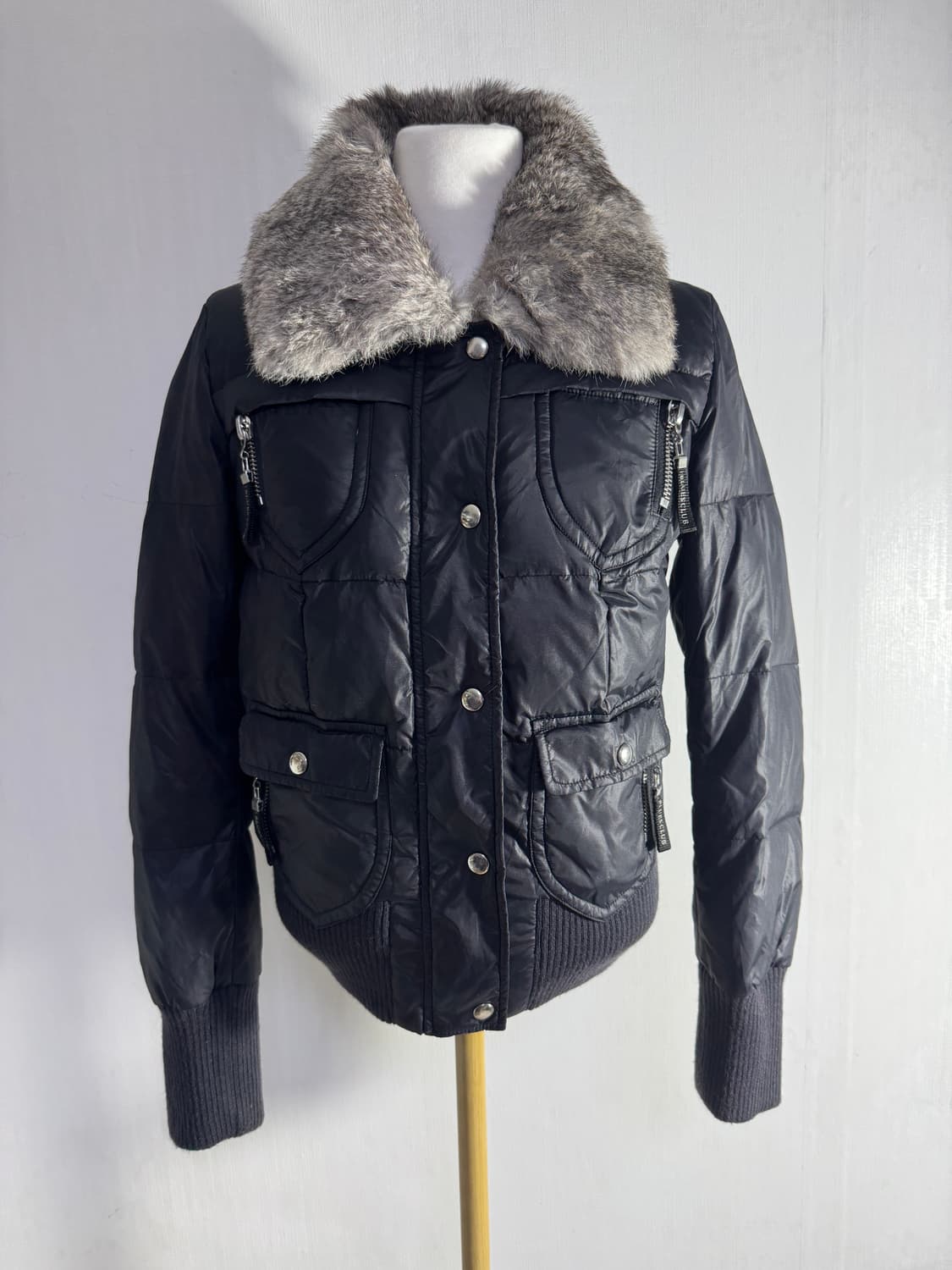 I blues club 멀티 포켓 퍼 칼라 다운 자켓 y2k lgb  상품이미지2