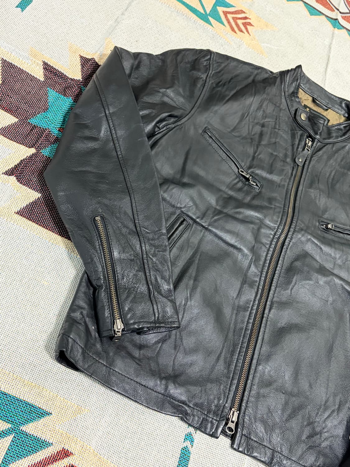 밴티나 리얼레더 싱글 라이더 카페레이서 자켓  상품이미지3