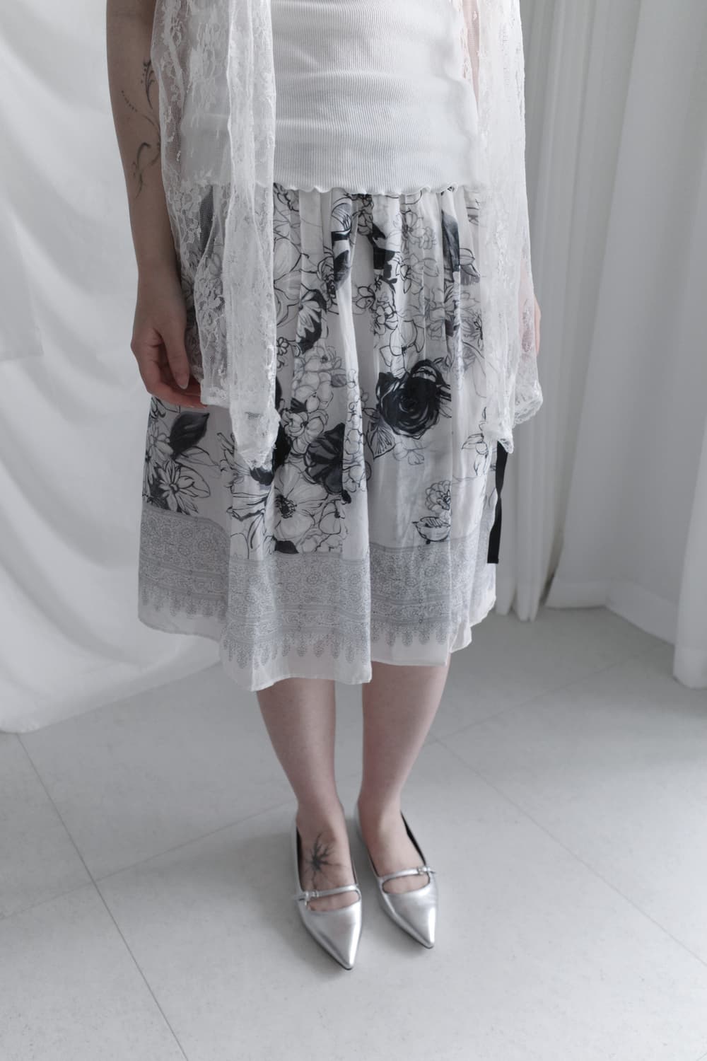 flower flared skirt 상품이미지1