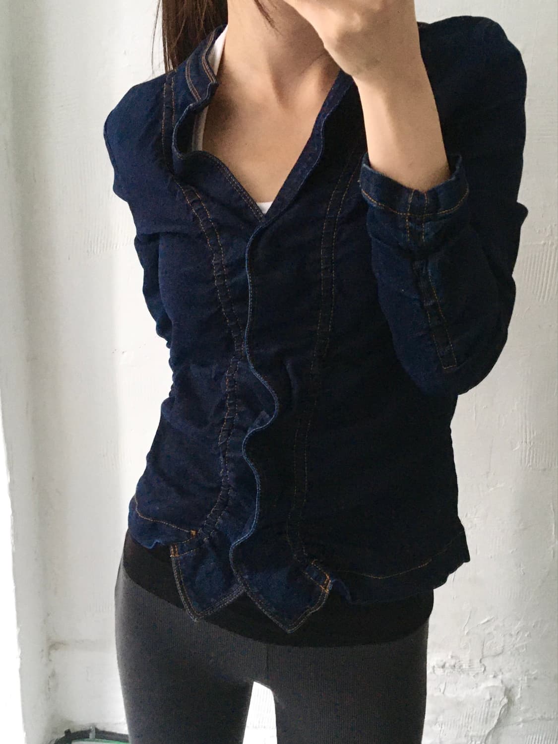 ARMANI JEANS 아르마니 진스 슬림 셔링 데님 자켓 상품이미지1