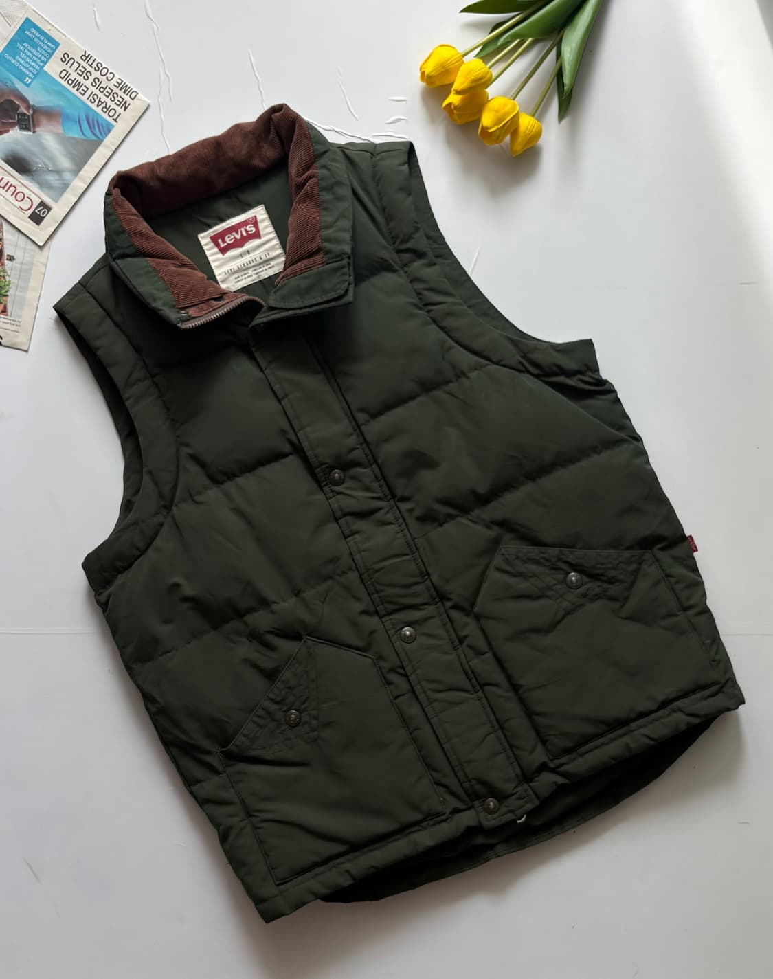 Levi's 리바이스 카키 패딩 조끼 상품이미지1