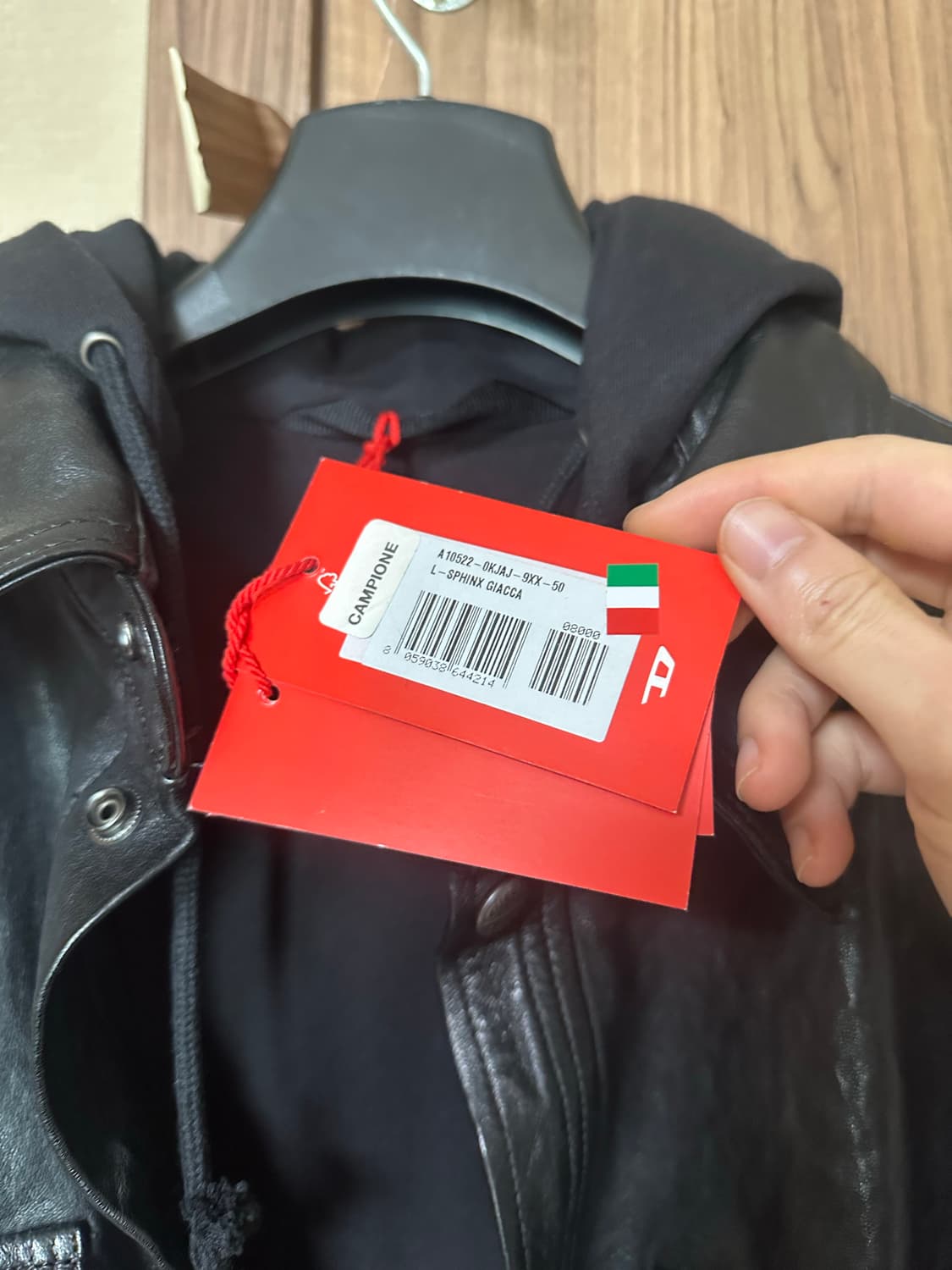 [50] diesel L SPHINX 디젤 후드 레더 셔츠 자켓 상품이미지6