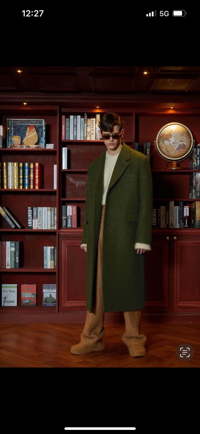 Stu 모헤어 그린 코트 한정판 M 상품이미지3