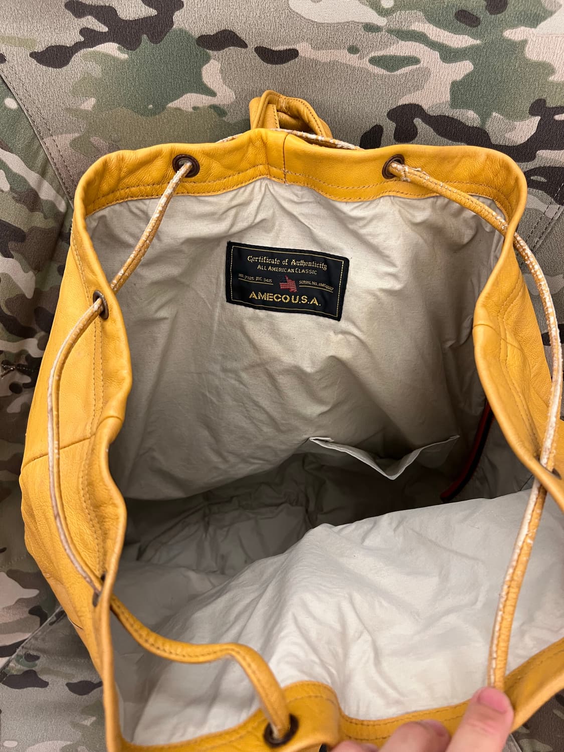 1990s AMECO 아메코 레더 밀리터리 더플백 럭색 백팩 상품이미지5