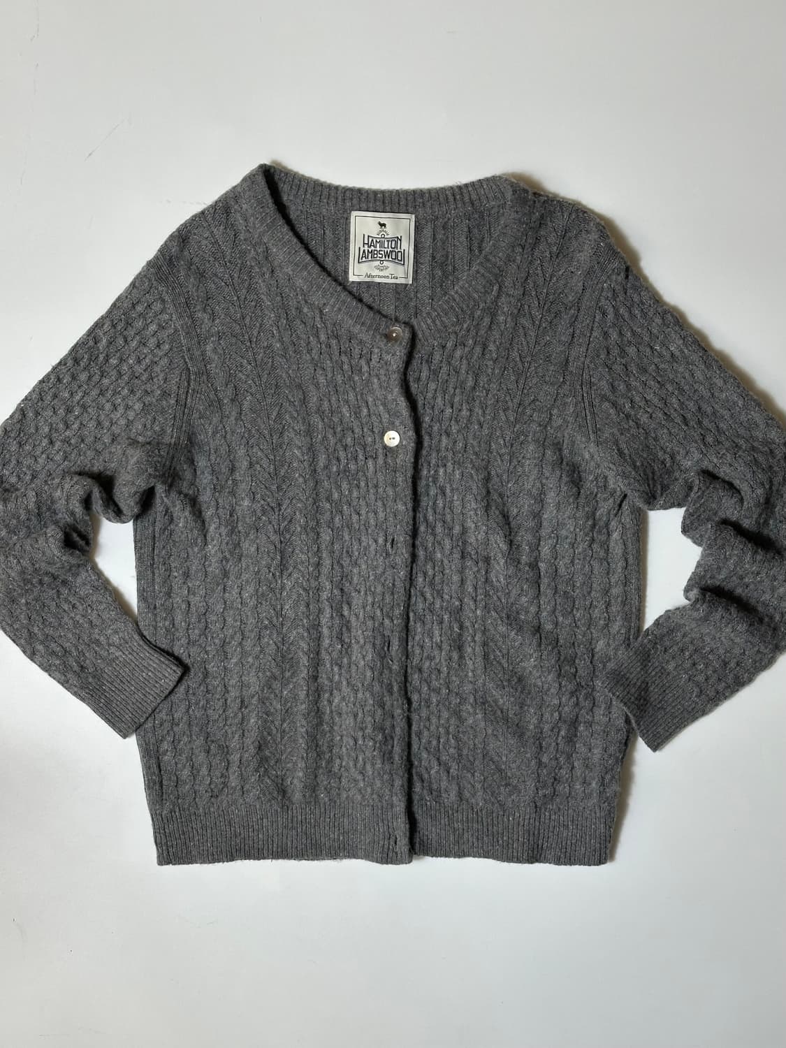 그레이 램스울 가디건 상품이미지8