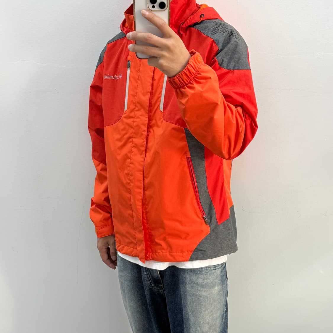 빈티지 콜럼비아 바람막이 오런지 상품이미지3