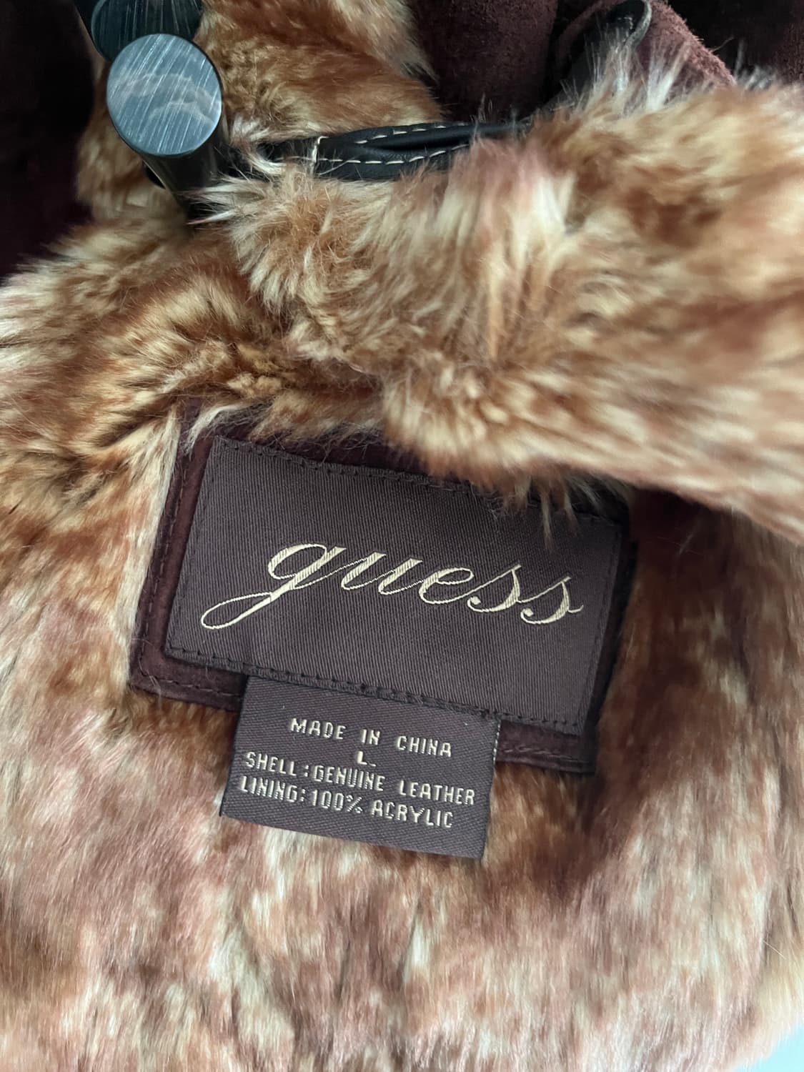 게스 시어링 빈티지 후드 하프 스웨이드 퍼 무스탕 코트 자켓 상품이미지6