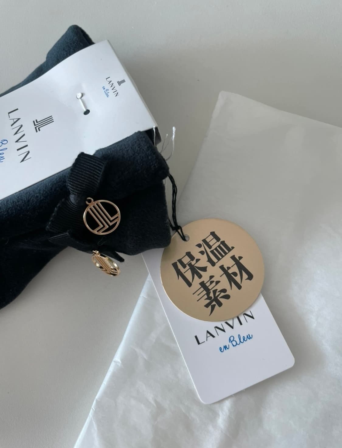 (완전새상품!) 랑방 벨벳 로고 리본장갑 상품이미지2