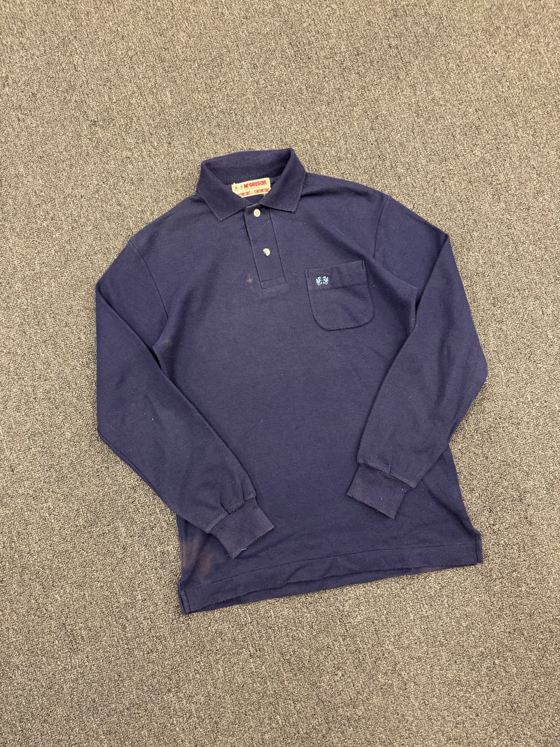 S)맥그리거 빈티지 네이비 롱슬리브 카라티 상품이미지1