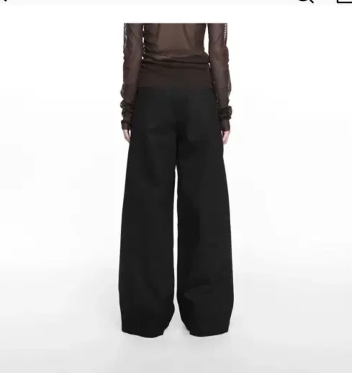 나체 폴디드 와이드 블랙 팬츠 사이즈 1 상품이미지2