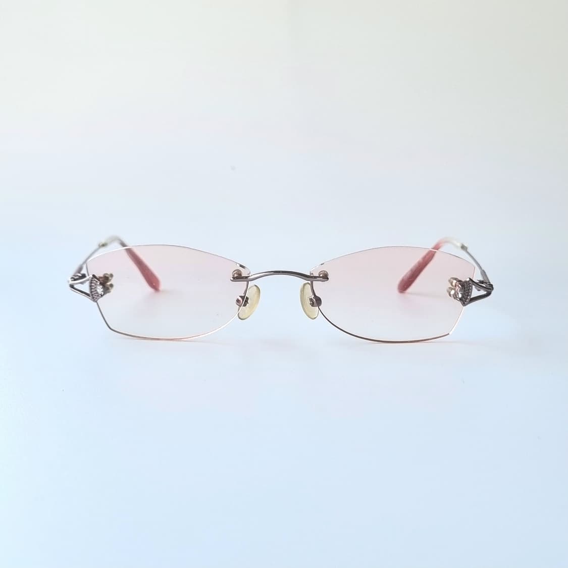 데드스탁 캣아이 핑크 무테 큐빅포인트 안경테 1482 상품이미지1