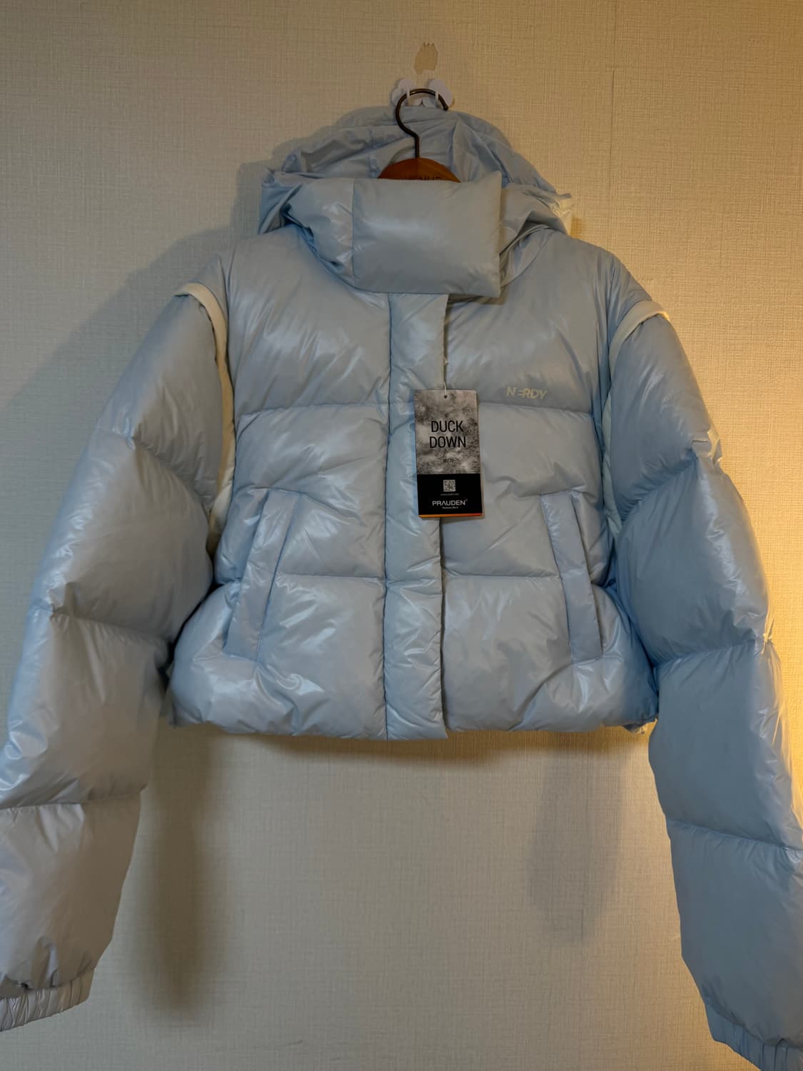 [M]새상품 널디 엔디와이 스카이블루 덕다운패딩 상품이미지2