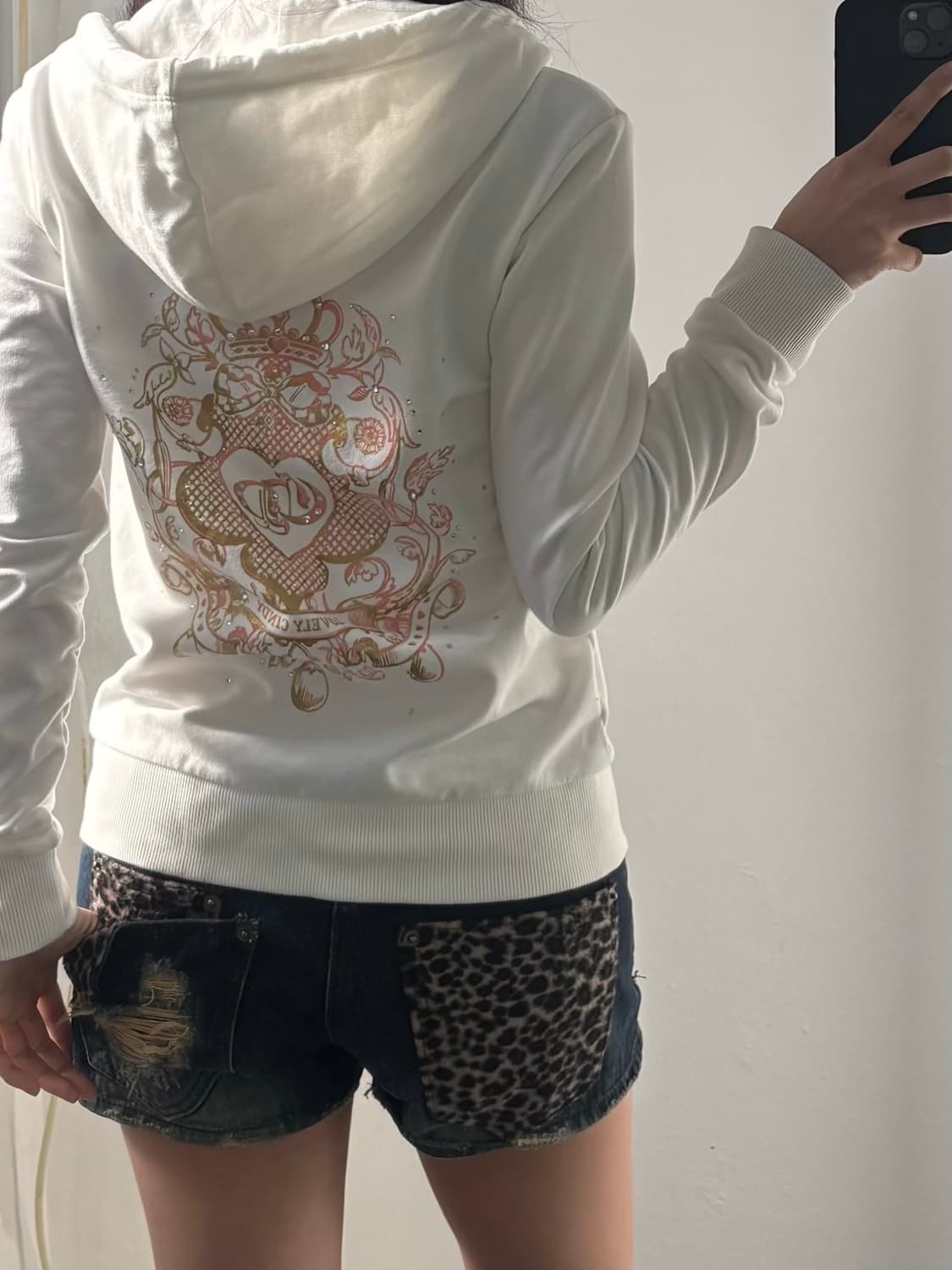 Vintage White Graphic Cubic Hood Zip-up 상품이미지5