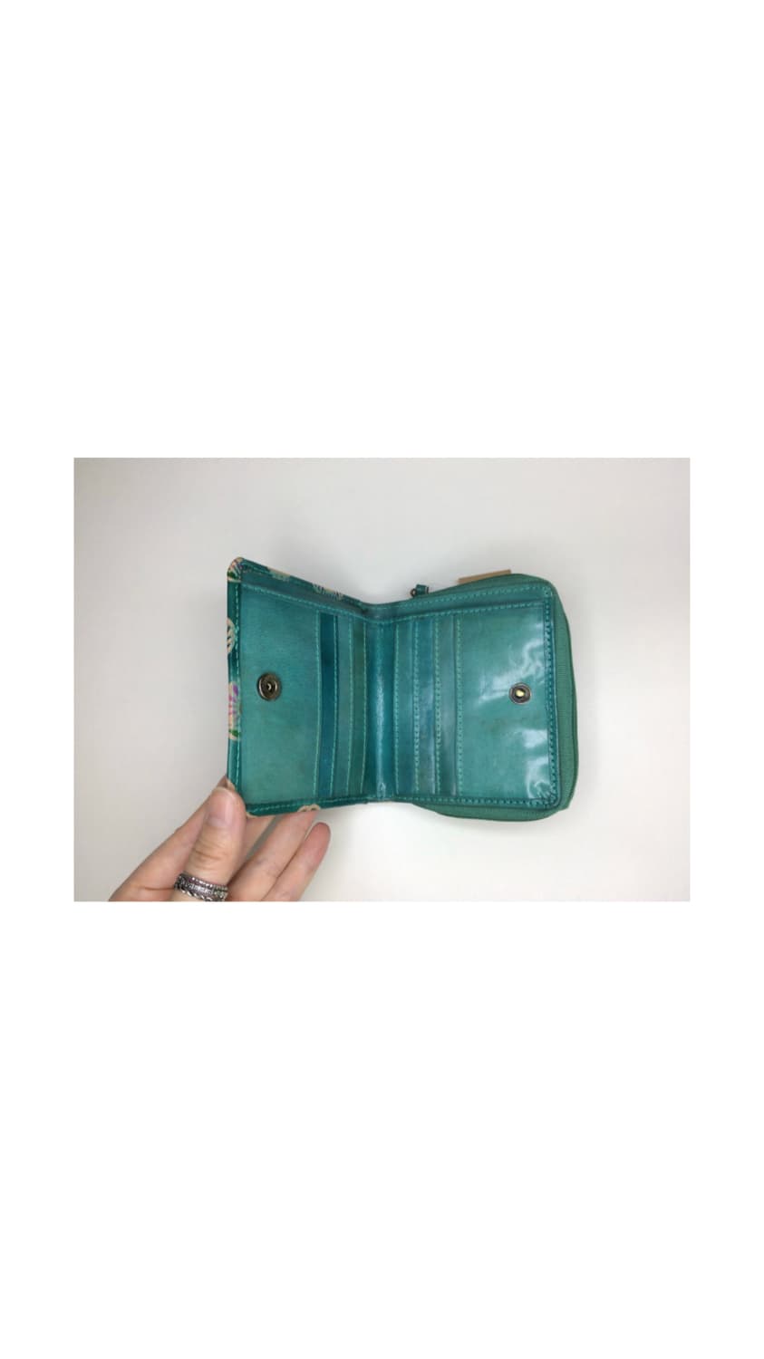 빈티지 에스닉 패턴 청록 지갑  상품이미지5