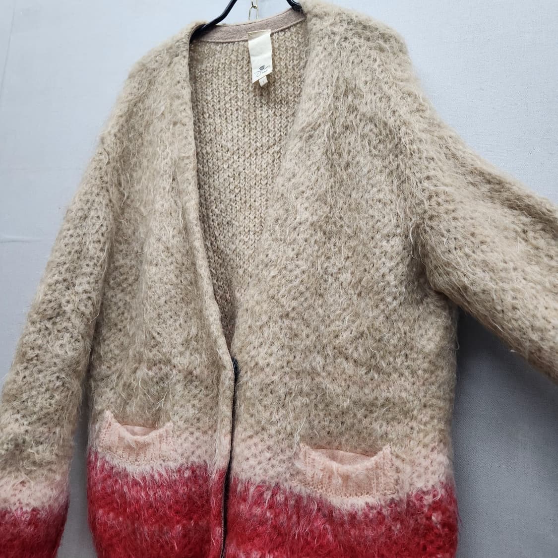 오즈세컨 빈티지 투톤 니트 롱 가디건 L 상품이미지2